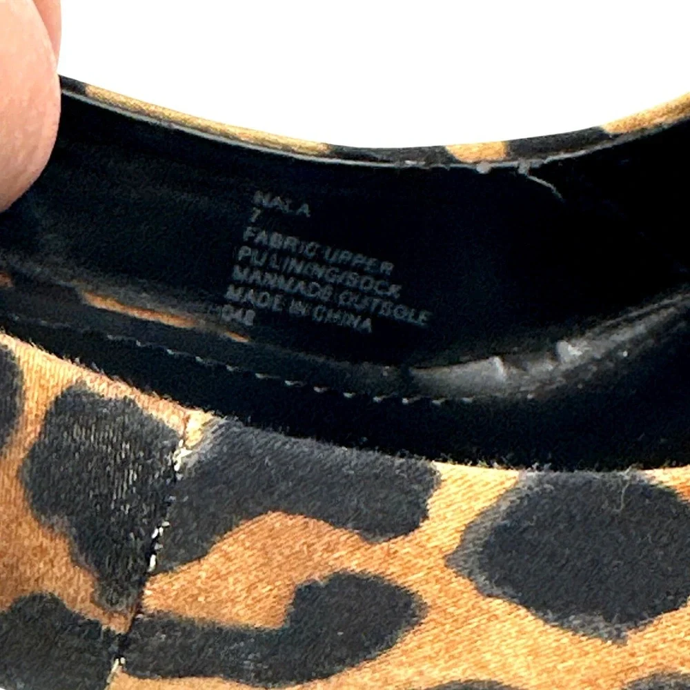 Steve Madden Nala Leopard Print‎ Stiletto Platform Pumps Heels Tan Brown Size 7